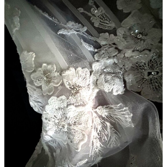 David's Bridal Women's Galina Signature Wedding Dress Size 14 Embroidered - Picture 15 of 16